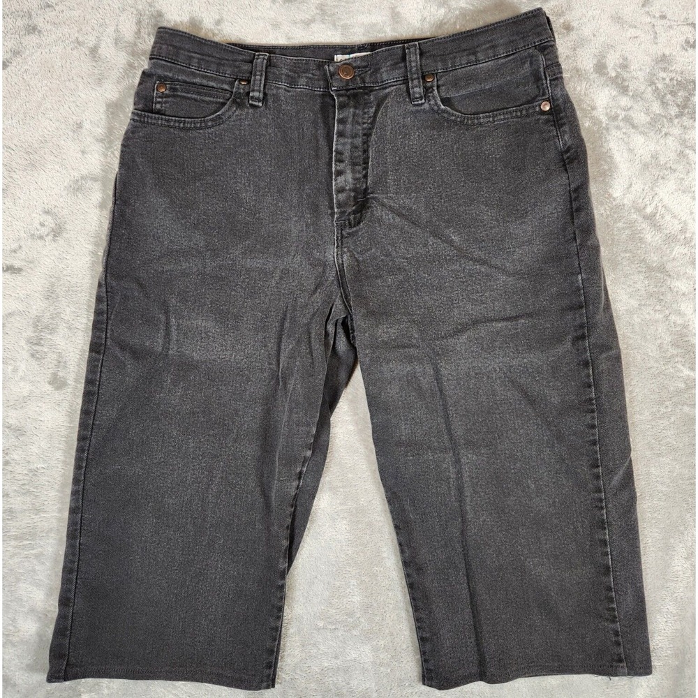 Lee Shorts Women's 12 32X16 Black‎ Jean Denim Relaxed Fit Stretch Mom 3051804